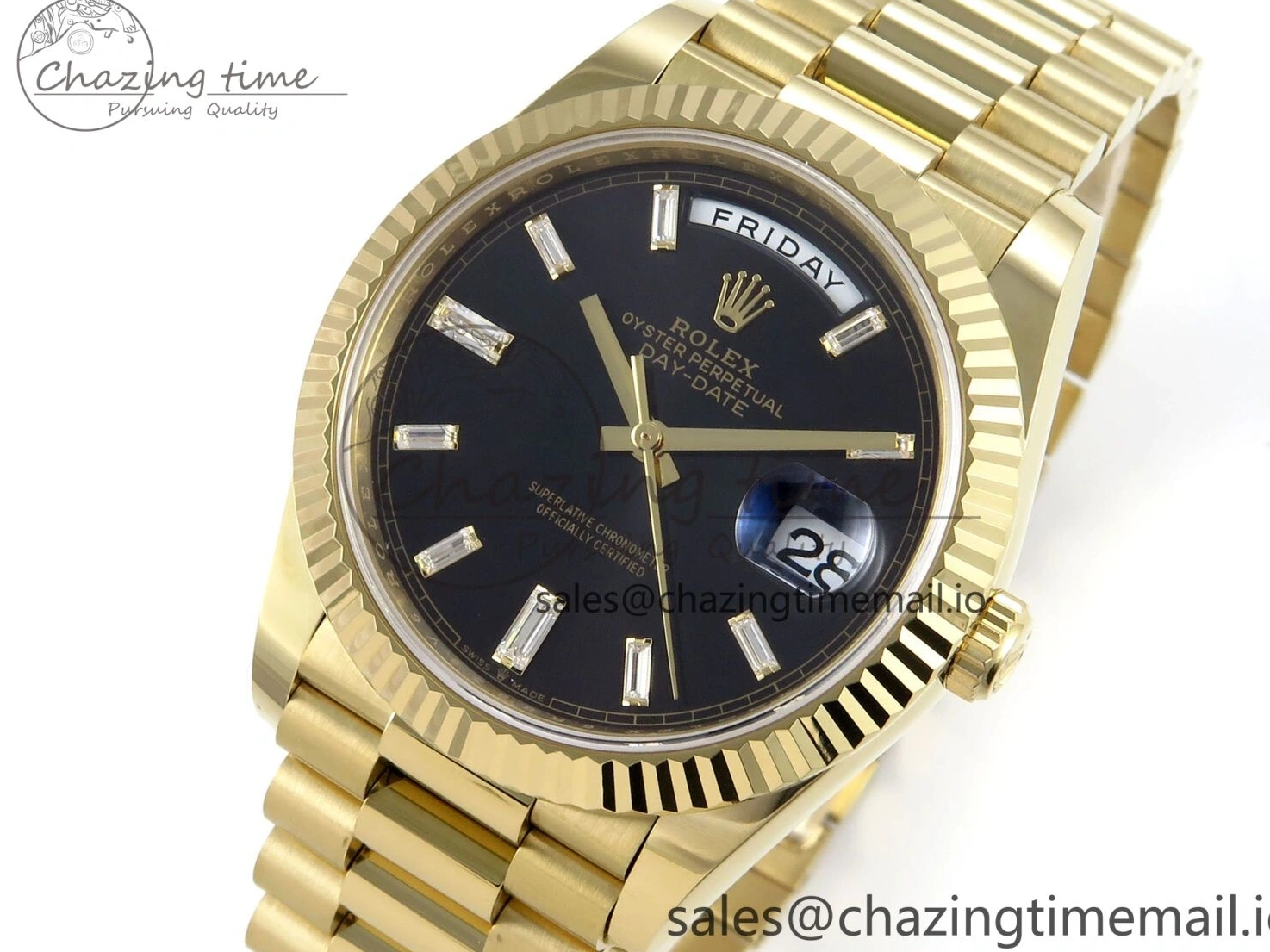 Good Copy Rolex Watches Weight) 1:1 Crystal Resilient Date Bracelet President Best Black Day 228238 Dial (Gain 40 Edition YG on 799 A2836 Noob 0116